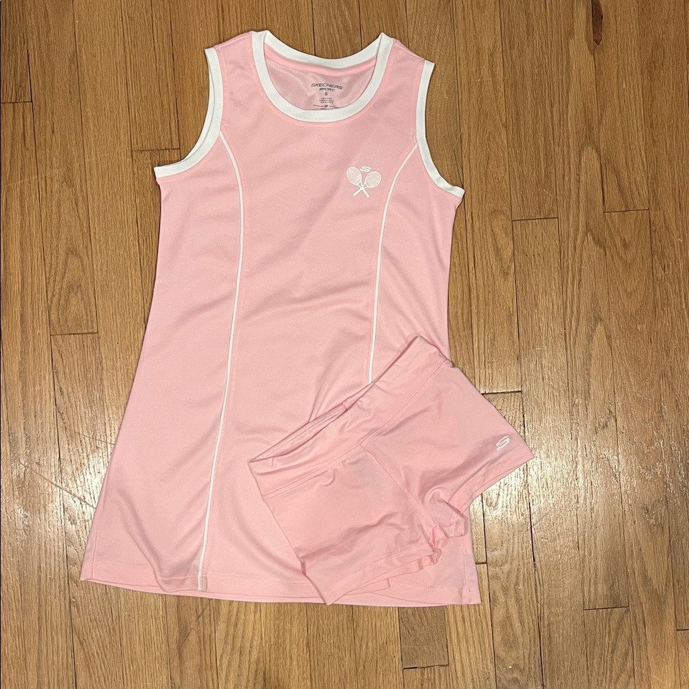 Skechers Pink Sleeveless tennis outfit set